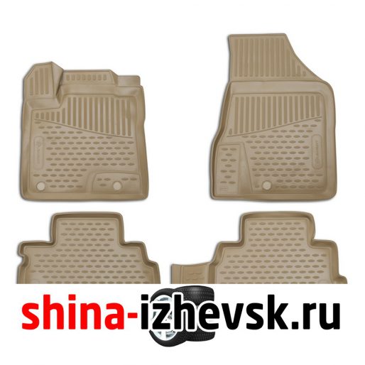 Коврик Autofamily коврики 3D в салон для NISSAN Murano, 2016- , 4 шт. , бежевый) в Ижевске